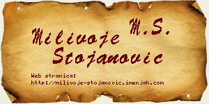 Milivoje Stojanović vizit kartica